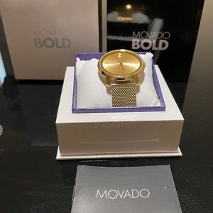 Movado Bold Men's Watch 3600373 Gold Mesh Bracelet Stainless Steel